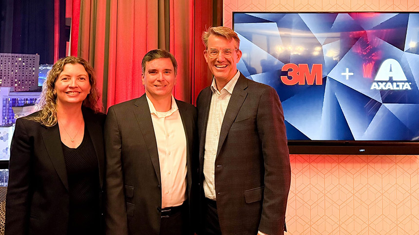 3M and Axalta launch refinish training content series - Patricia Morschel, VP marketing and commercial operations Axalta; Troy Weaver, president of Global Refinish Axalta; Dave Gunderson, president 3M AAD